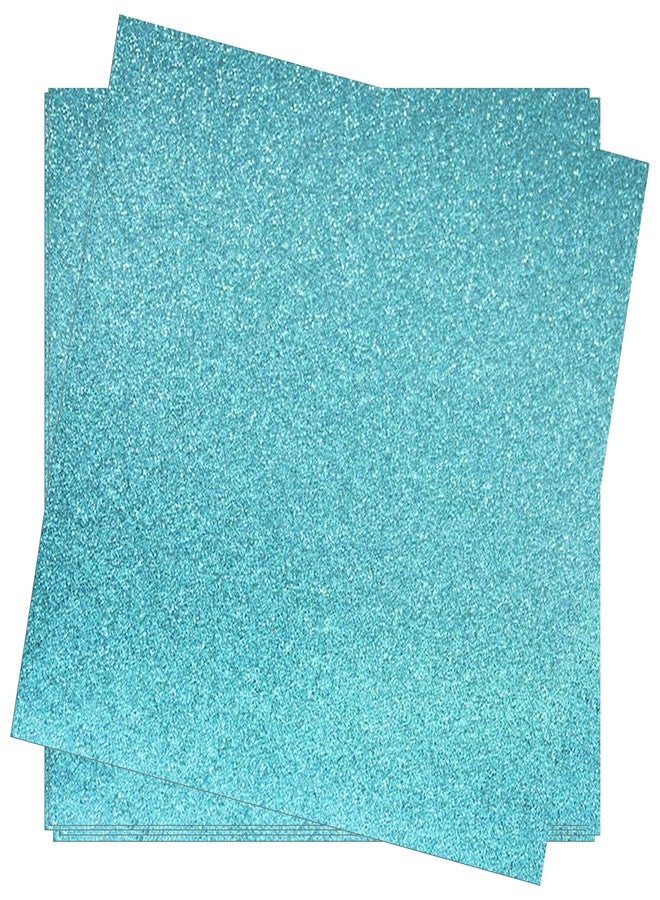 Crafasso No-Shed fine Glitter cardstock, 12" x 12" 300GMS, 15 Sheets, Aqua - Image 1