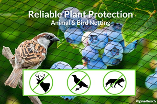 AlpineReach Garden Netting 7.5 x 65 ft Heavy Duty Bird Net, Deer, Plant Protection Extra Strong Woven Mesh, Reusable Kit with Zip Ties, Animal Fencing for Fruits Trees, Green - Image 2