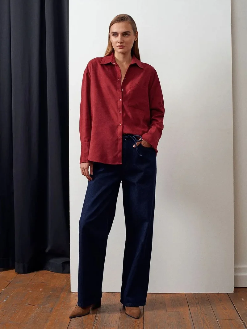 ديلفين Dilvin Women’s Mid-Waist Straight-Leg Jeans