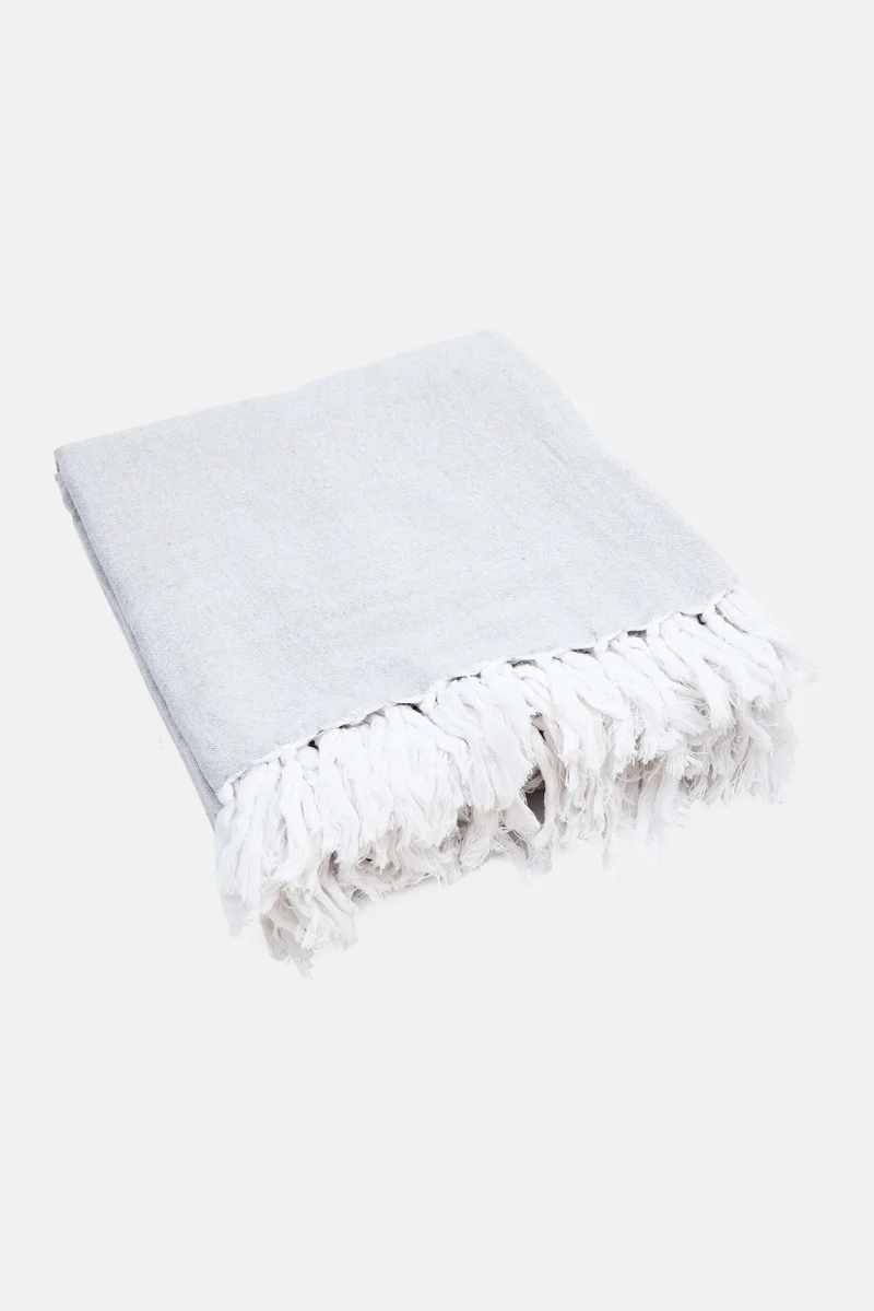 موي موتشو بطانيات قطنية متعددة الأغراض بنقشة مربعات  ×  سم، رمادي