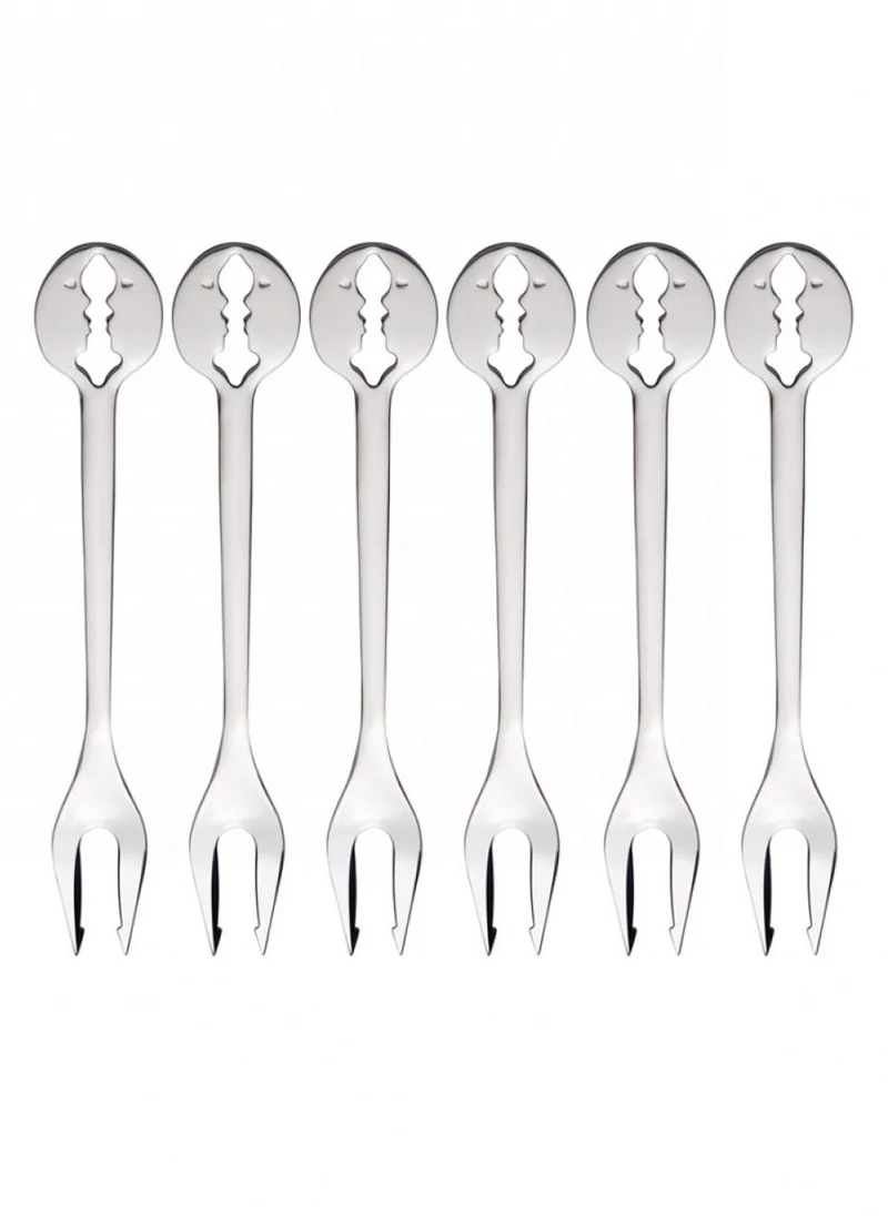 Bugatti Casa Bugatti Kiss 6pc Party Fork - Silver