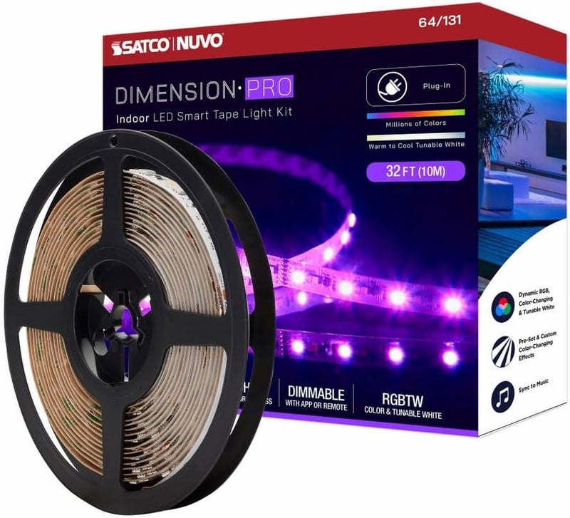 Nuvo Nuvo Lighting 64131 Dimension Pro  30W LED Tape Light with Plug Connection in Utilitarian Style3937 Inches Length and 047 Inches Wide 