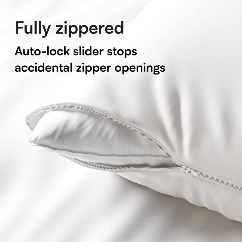 Niagara Sleep Solution Ultra Soft Pillow Protectors with Zipper Standard Size - Set of 4 Breathable Pillow Covers - 100% Protection Against Stains, Dust & Dirt - Machine Washable (White) - Image 3