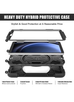 Rock Pow Samsung Galaxy Tab A9 Case 8.7 Inch 2023 SM-X110/X115/X117 for Kids with Screen Protector | Heavy Duty Shockproof Case with Rotating Stand Hand Strap for Galaxy Tab A9 Tablet 2023  - Image 4
