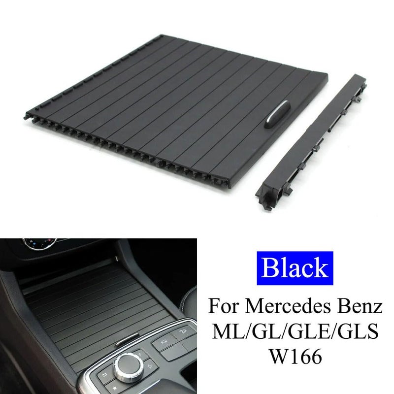 2PCS Center Console Sliding Cup Holder Covers for Mercedes Benz (Black) - Image 4