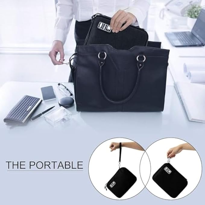 rayihni ELECTRONIC ORGANIZER, DOUBLE LAYER ELECTRONICS STORAGE CASE WITH ADJUSTABLE DIVIDERS, UNIVERSAL CORD ORGANIZER BAG COMPATIBLE WITH VARIOUS TECH ACCESSORIES, PERFECT FOR TRAVEL ESSENTIALS - Image 2