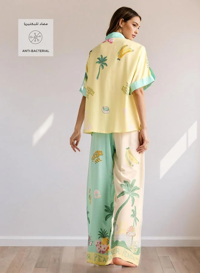 Splash FAV All-Over Print Shirt and Pyjama Set