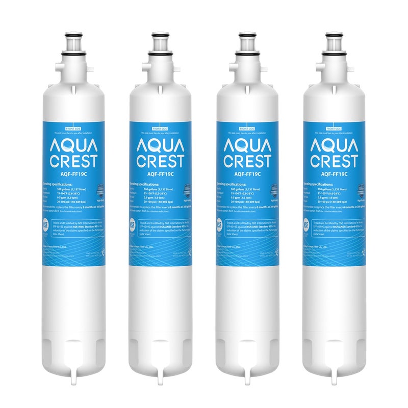 AQUA CREST Replacement for GE RPWFE RPWF with CHIP Refrigerator Water Filter Compatible with GYE22HMKES GYS22GMNES GYE22HBLTS DFE28JSKSS GFE28HMHES GFE28GYNFS 4 Filters