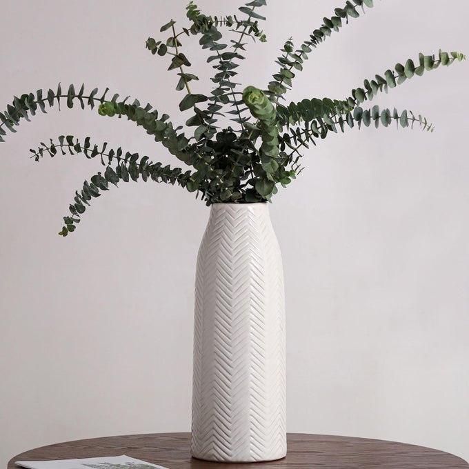 LARGE WHITE VASE FOR FLOWERS CERAMIC VASE FOR HOME DECOR TALL VASES FOR YOUR FLOORKITCHENOFFICELIVING ROOMTABLE WHITE TEXTURELARGE