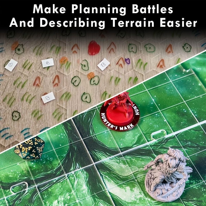 9Pcs Reusable Erasable Acrylic Modular Game Boards With Grids For DND And War Games - Image 4