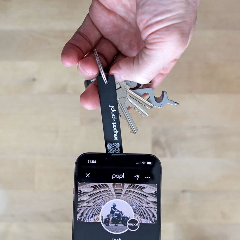 Popl x Keyport Digital ME Key - Digital Business Card | Electronic Business Card for Key Organizer Keychain | Smallest NFC Business Card with QR Code for Smart Networking | Minimalist NFC Card Tap