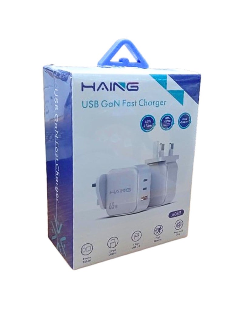 Haing USB Gan Fast Charger 65w 3Ports