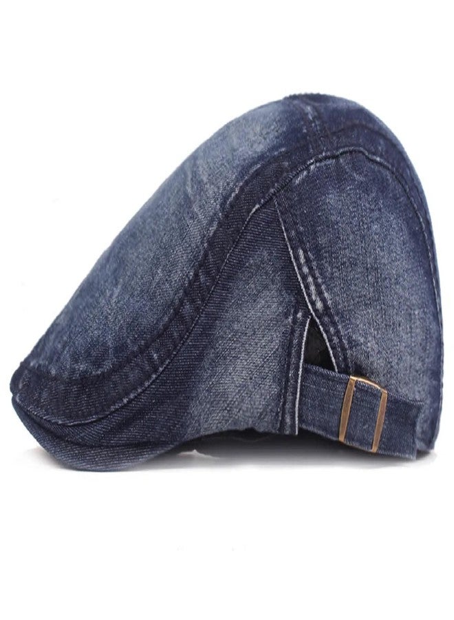 Zacharias Men's Cotton Denim Beret Golf Ascot Cap A-17 (Blue_Free Size) (Pack of 1) - Image 3