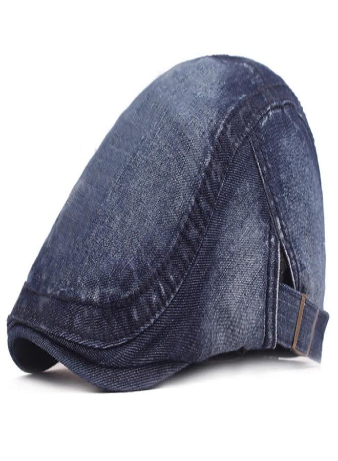 Zacharias Men's Cotton Denim Beret Golf Ascot Cap A-17 (Blue_Free Size) (Pack of 1) - Image 1