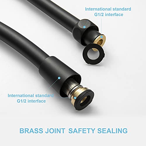 OFFO Ultra-Flex Shower Hose, Premium RV PVC Handheld Shower Head Hose Flex Hoses Extension with Brass Insert and Nut for Bathing Pet Bathing, 100 in Matte Black - Image 4