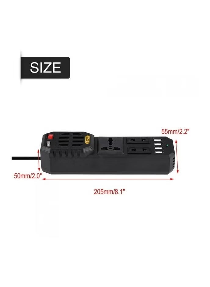 JAJEEK 200W Power Inverter – 12V DC to Car Power Inverter, High Capacity, Converts DC to AC, Ideal for Charging Laptops, Smartphones, Tablets, and Small Appliances, Compact & Portable Design for Travel, Emergency, and On-the-Go Power Supply - Image 4