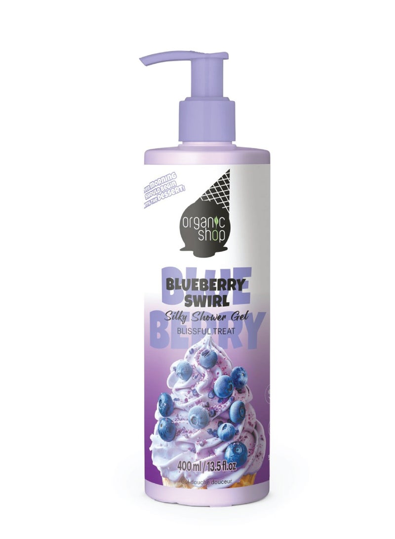 Organic Shop Silky Blueberry Swirl Shower Gel 400 ml - Image 1