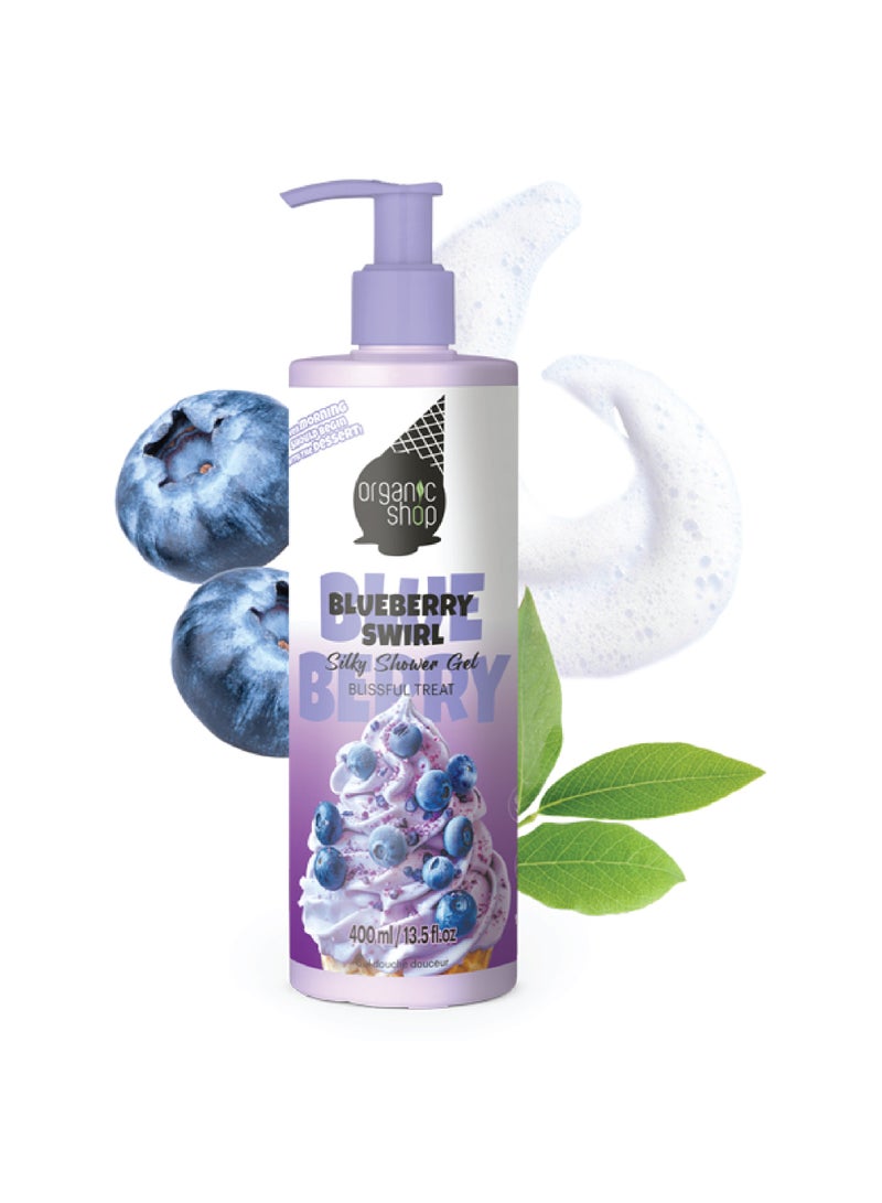 Organic Shop Silky Blueberry Swirl Shower Gel 400 ml - Image 3