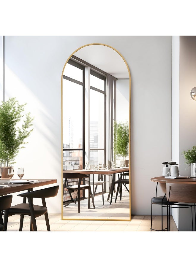 Decorhills Arched Full Length Mirror 80x180cm, Modern Arched Gold Full Length, Wall Standing, Floor Length Mirror for Bedroom, Living room, Study room, Home Office - Image 2