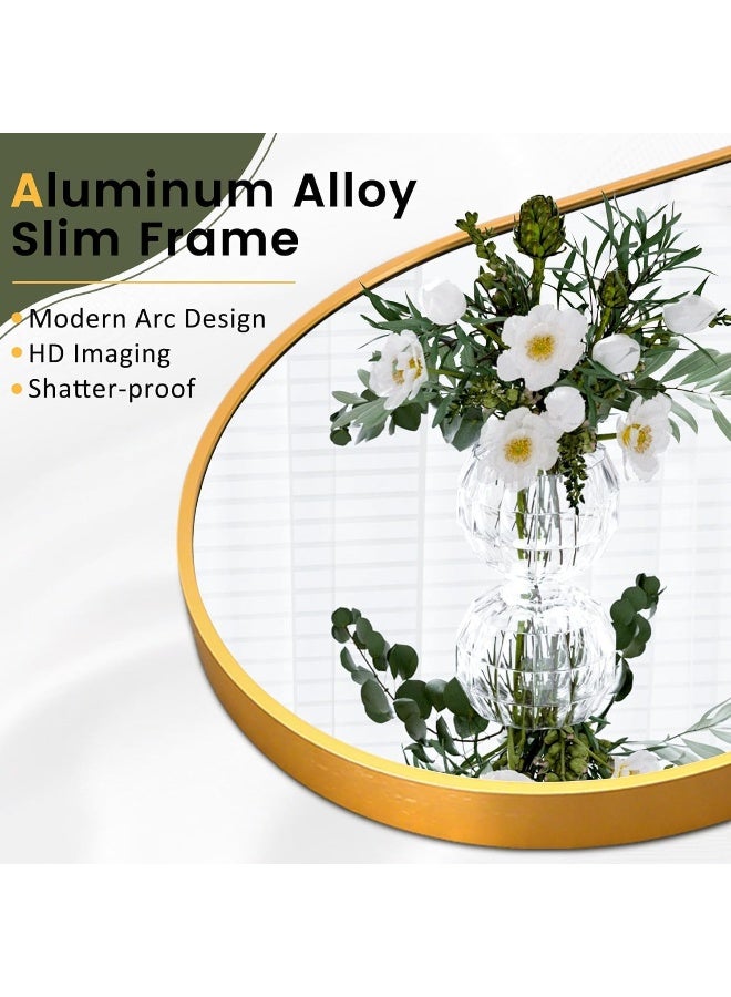 Decorhills Arched Full Length Mirror 80x180cm, Modern Arched Gold Full Length, Wall Standing, Floor Length Mirror for Bedroom, Living room, Study room, Home Office - Image 3