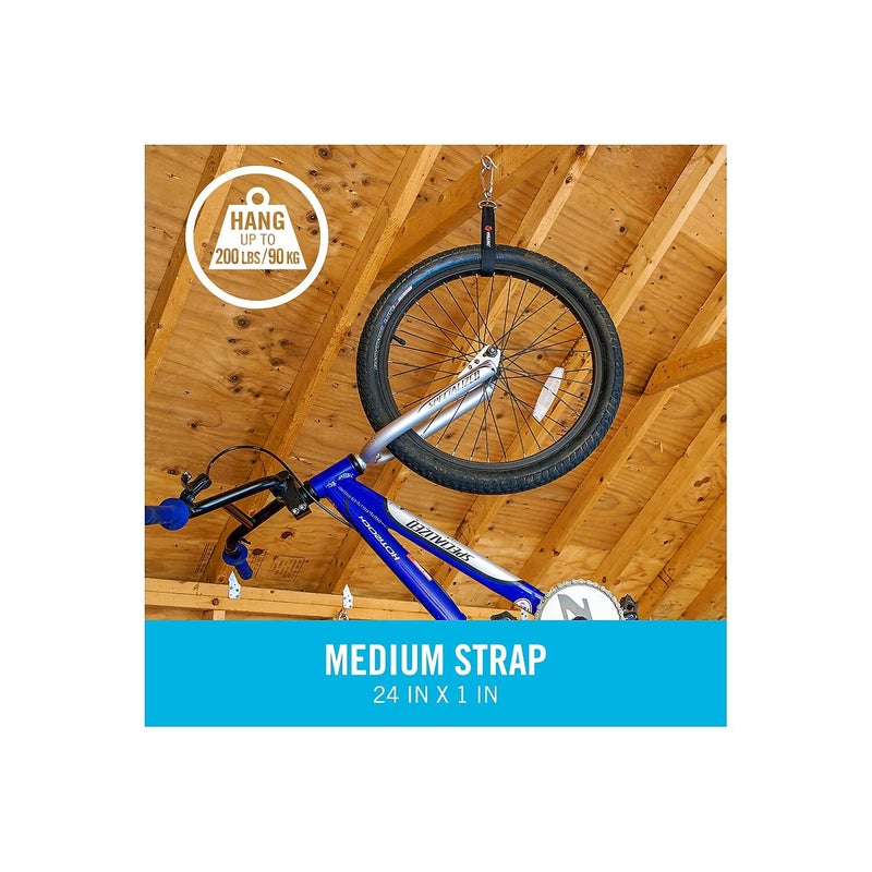 Velcro VELCRO Brand Easy Hang Strap Heavy Duty Outdoor Storage Extension Cords Cables Tools Bikes Organization for Garden Shed RV Medium up to 200 lbs Black 1 Count Pack of 1  - Image 3