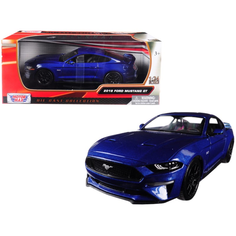 Motormax 2018 Ford Mustang GT Blue 124 Diecast Model 79352 Blue