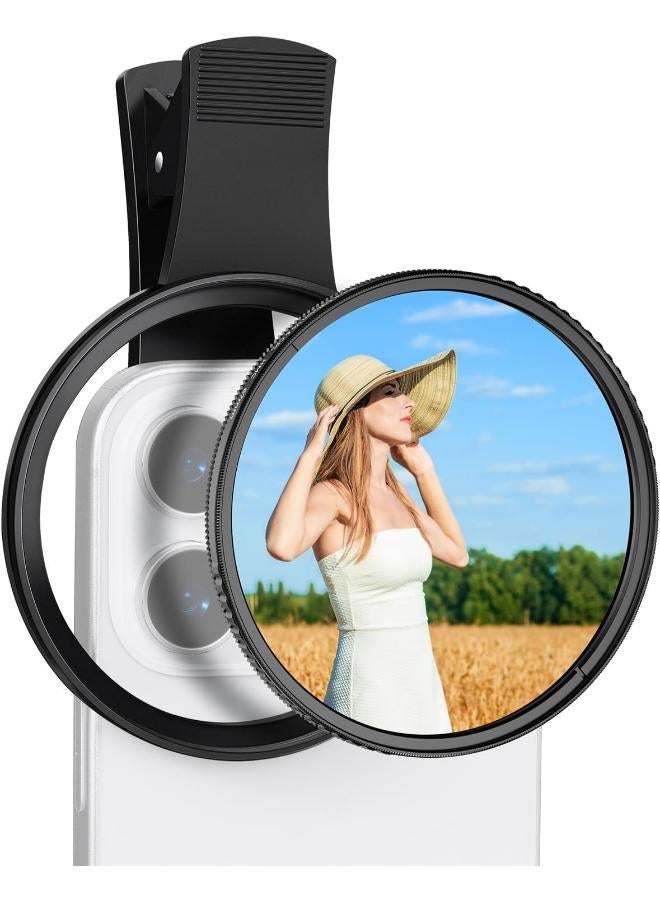 K&F Concept 67 mm Clip-On Black Diffusion & CPL Filter for Phones - Image 1