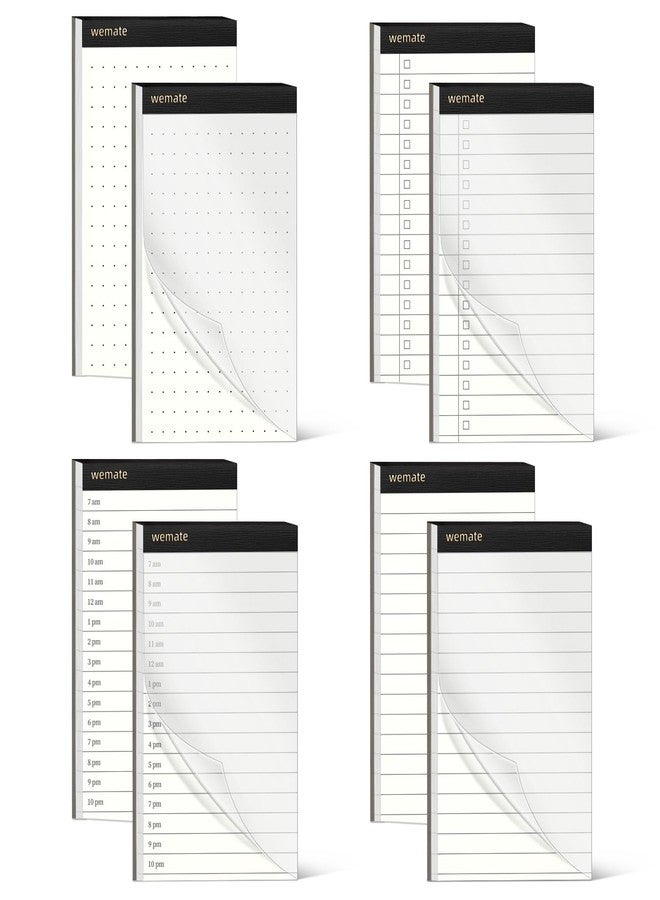 WEMATE Fathers Day 8Pcs Note Pads, Legal Pads 3.5 x 5, Time Schedule, Lined Notepad, To Do List, and Dotted Notepad, Paper Pads,Notebook Paper Writing Pads for School Office (8 Pack of 30) - Image 1