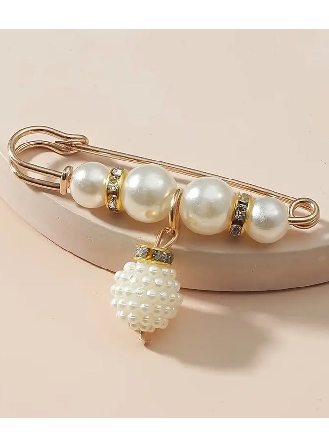 Goolsky 12pcs Elegant Faux Pearl Brooch Pin Set - Versatile & Stylish Accessories for Dresses, Hats, Shawls | Easy to Use, Alloy/Plastic - Image 3
