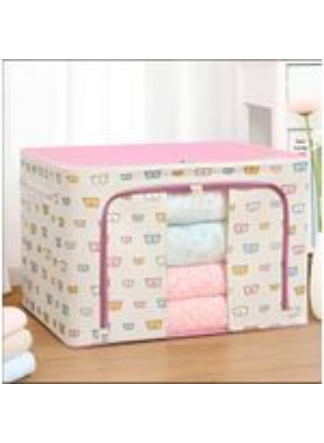 Large Capacity Clothes Storage 40*50CM Foldable Bag Organizer with Thick Fabric Visible steel frame Waterproof Moisture-proof storage Box, 60 Liter - Image 2