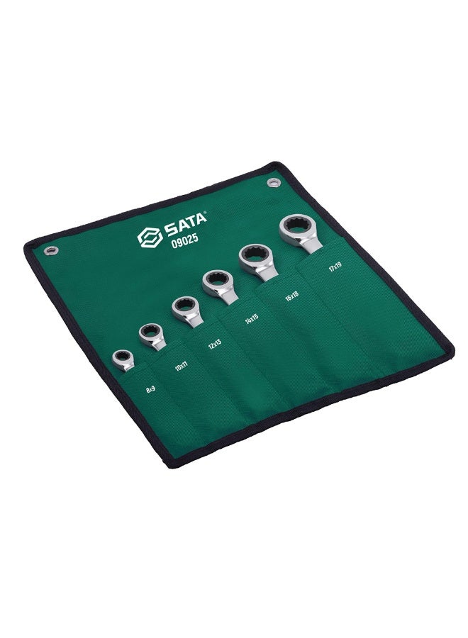 SATA GL09025 6-Piece Metric Double Box Ratcheting Wrench Set - Image 2