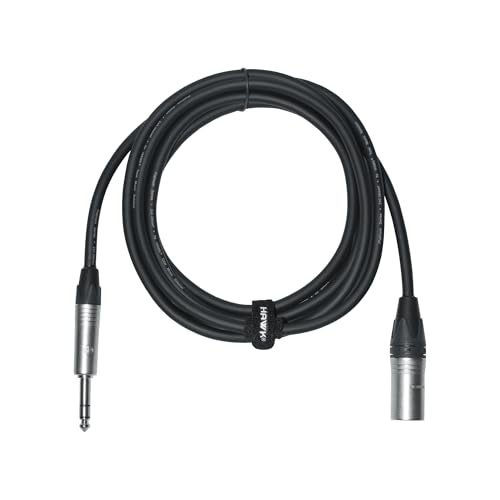 Hawk Total Music Solution NXSP010 Platinum Series XLR Male to 6.35mm TRS Male Balanced Cable with Neutrik Connectors, 3 meters, Black Colour with Cable Tie. - Image 1