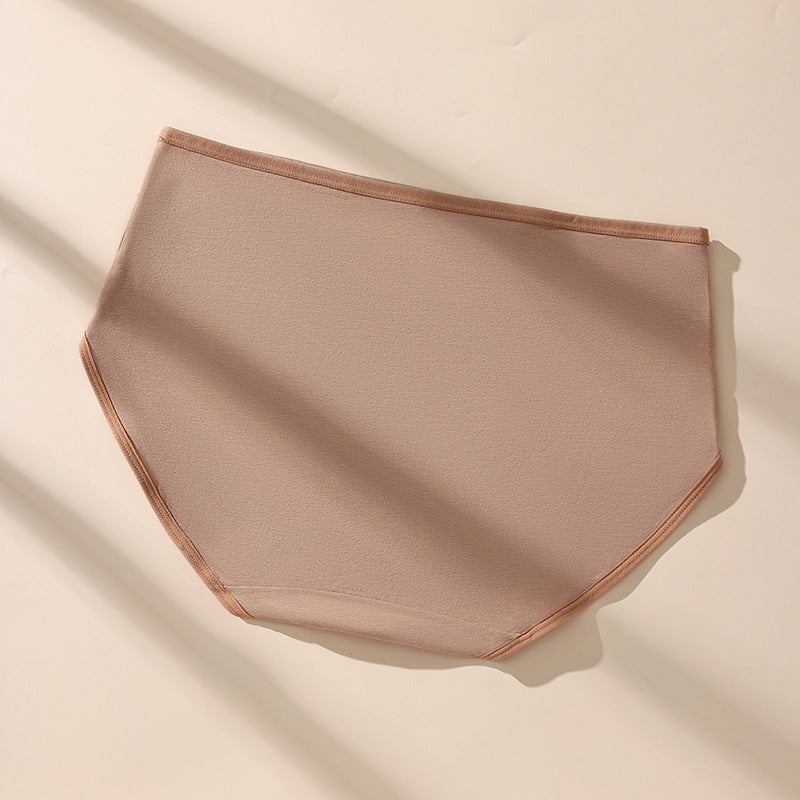 Explosions High Waist Plus Size Underwear Cotton Breathable Ladies Underwear Maillard Color Briefs - Image 3