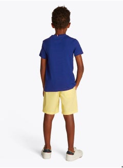 TOMMY HILFIGER Boys' Contrast Crew Neck T-Shirt - Cotton, Blue  - Image 4