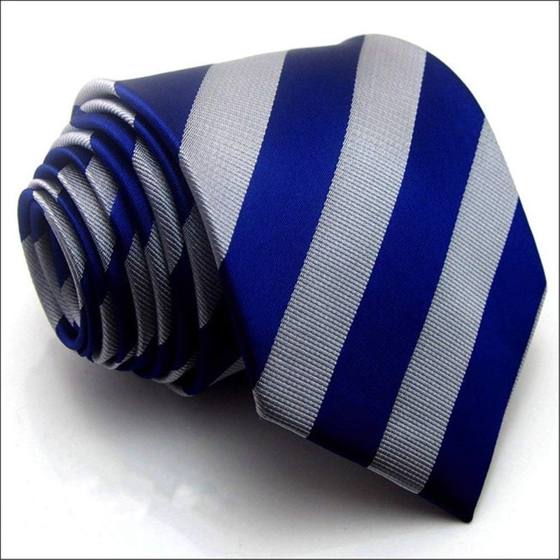 Secdtie Men's Classic Stripe Jacquard Woven Silk Tie Formal Party Suit Necktie - Image 4