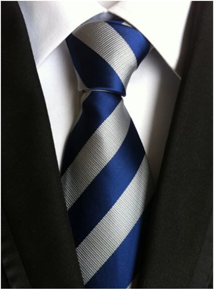 Secdtie Men's Classic Stripe Jacquard Woven Silk Tie Formal Party Suit Necktie - Image 3