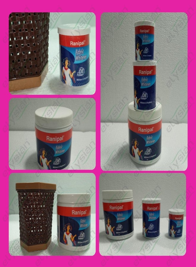 Elysian Combo Pack of 3 Ranipal Fabric Whitener/Cloth Whitener for Your White and Colored Clothes with Multi-Purpose Stand | Ranipal Fabric Whitener Powder Detergent (25gm Pack) - Image 3