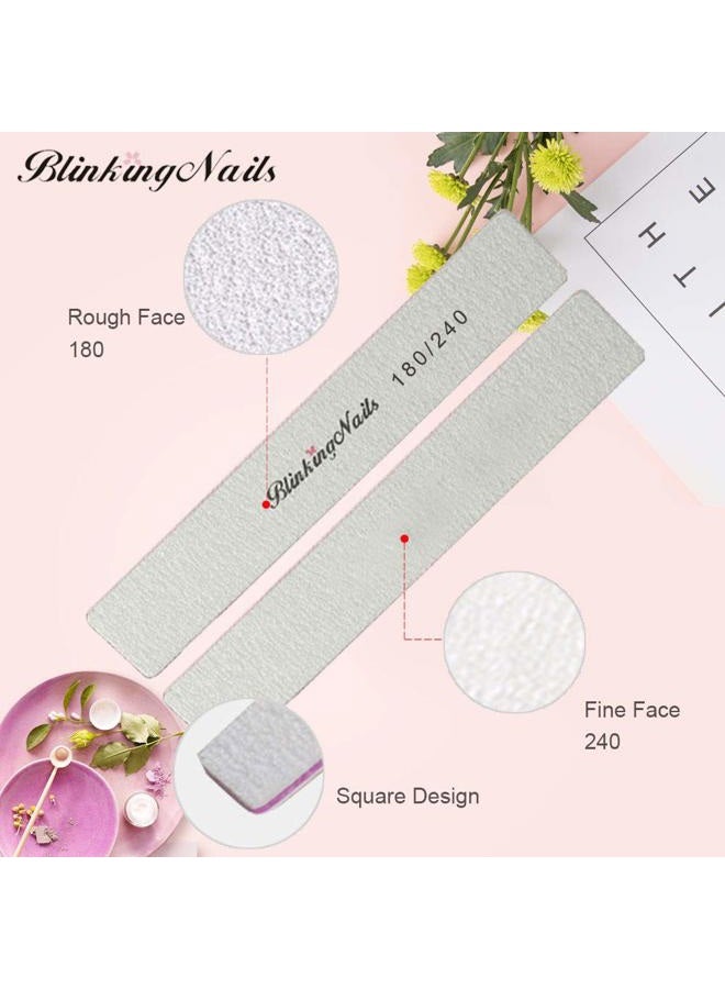Blinkingnails Nail File 180 240 Grit Professional Files And Buffers For Natural Nails, Double Sides Washable Block Disposable Buffer Art Diy Or Manicure Salon Pack Of 10Pcs - Image 3
