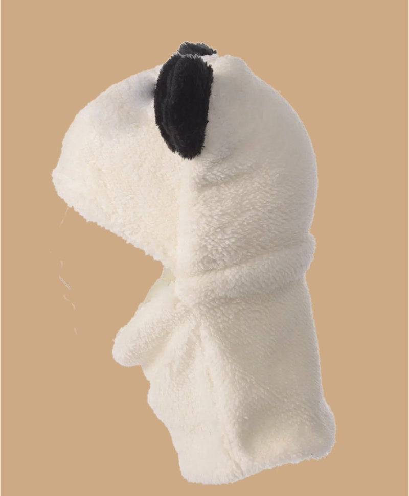 KAŞIKBEY Evimli Panda Kids Hooded Eared Plush Beanie Welsoft Polar Windproof Neck Hat  - Image 3