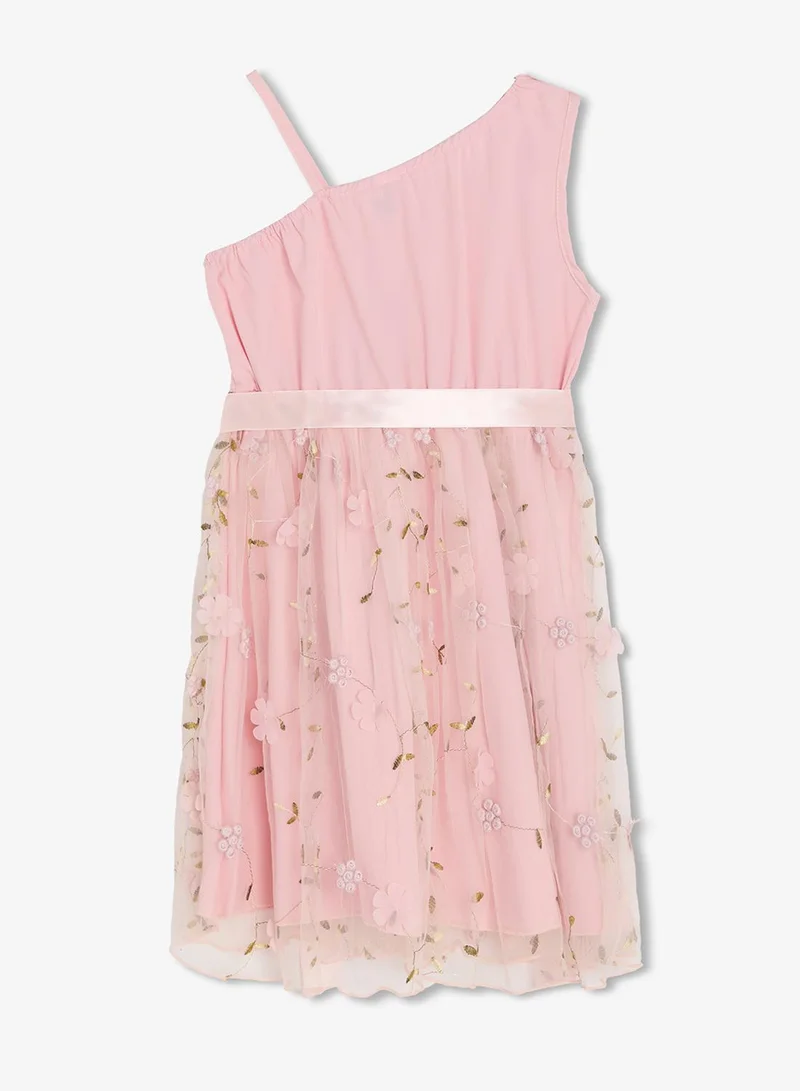 Pinata  One Shoulder Flower Embroidered Occasion Dress for Women | Best Price UAE