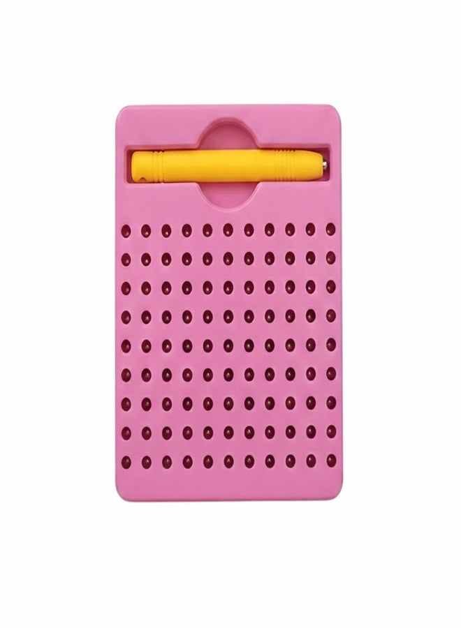 JOUET Magnetic Dot Drawing Board with Stylus for Kids, Reusable Mess-Free Drawing Toy, Portable Travel Activity, Fine Motor Skill & Hand-Eye Coordination Learning Toy - Blush Pink - Image 1