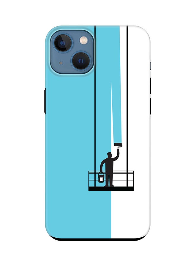 Stylizedd Tough Pro Case for iPhone 15 Dual Layer Hybrid PC TPU Customized Mobile Cover Matte Finish Phone Case - Paint Hanger (Blue) - Image 1