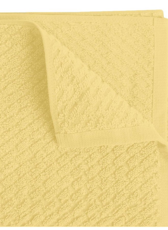 SPACES Spaces 100% Cotton Large (70 Cm X 150 Cm) | 400 GSM Dobby Solid Bath Towel (Pale Banana)- Genesis  - Image 4