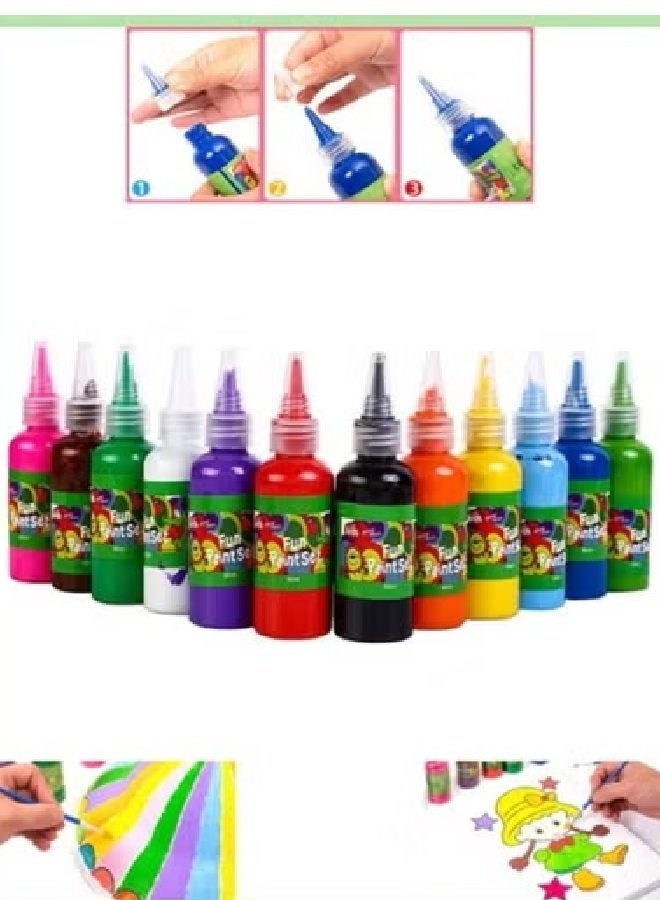 KLNAMAEAAN 12 Color Watercolor Paint Set 60ml Suitable for Painting DIY Graffiti Non-Toxic Art Materials for Kids Craft Kits for Girls and Boys Vibrant Colors STEM Engaging Activities Water Marbling for Kids 6 Years and Up - Image 1
