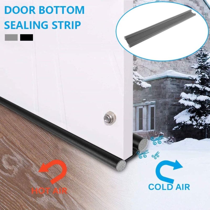 Grey Door Draft Stopper: 1 Pack Noise Reduction Draft Blocking Door Sealer - Soundproof Draft Excluder for Home Bedroom Living Room - Image 2