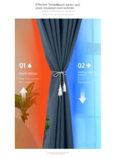 Bluejw ستائر معتمة للأماكن الخارجية مكونة من قطعتين باللون الأزرق الداكن  - Image 4