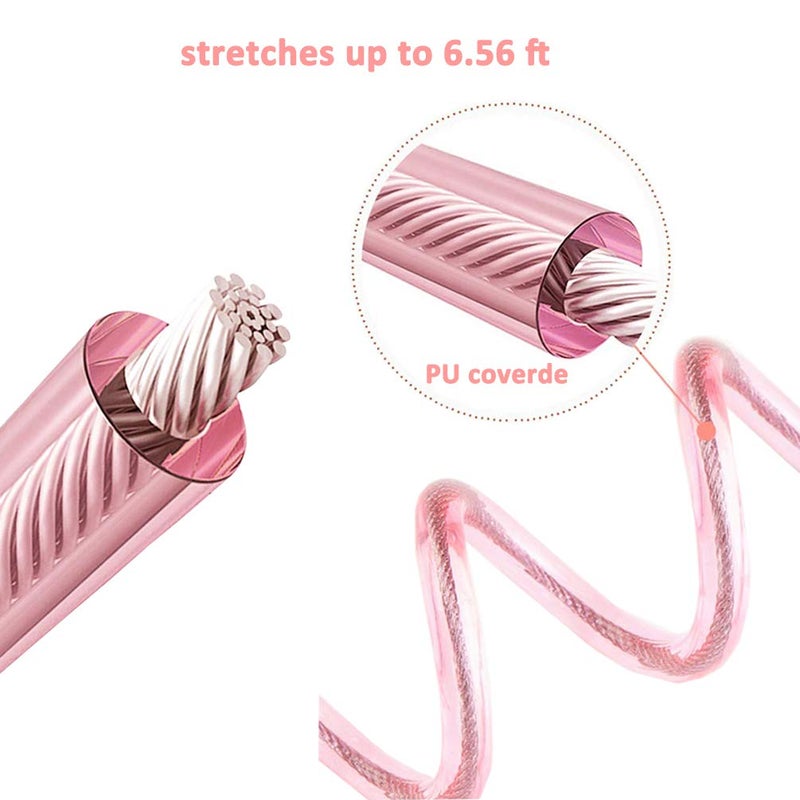 Socub Anti Lost Wrist Link with Key Lock for Kids, 6.56ft, 2 Pack, Pink and Blue - Image 2