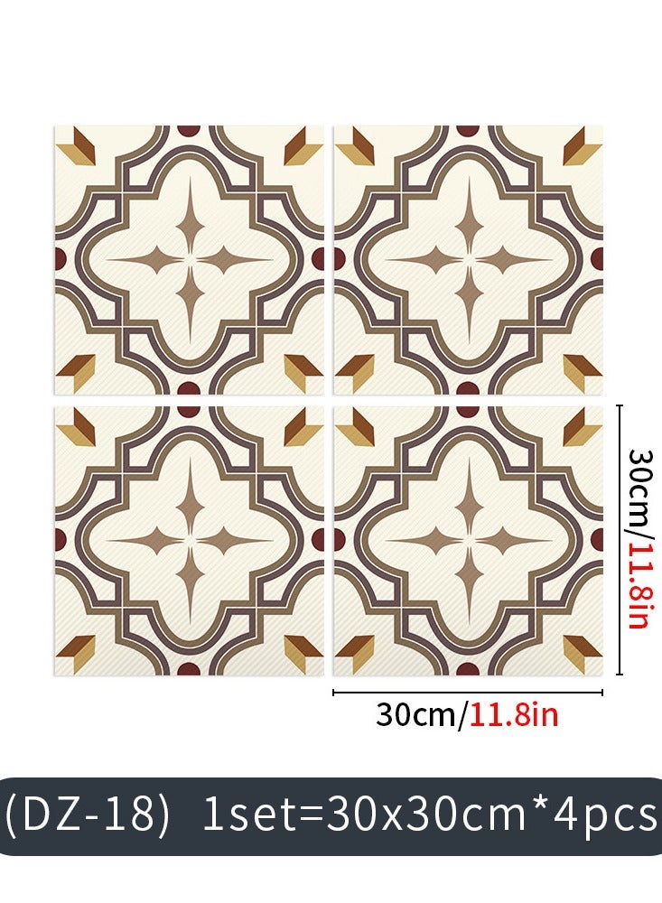 CityRiya-Long Peel & Stick Floor Tiles 4 Tiles 30*30cm Vinyl Floor Tiles Self-Adhesive Kitchen Flooring Tiles Waterproof DIY Peel and Stick Floor Tile for Kitchen, Bathroom, Staircase Wall, Floor - Image 2