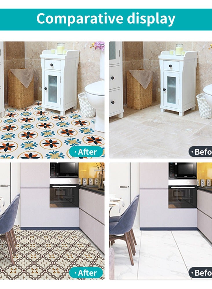 CityRiya-Long Peel & Stick Floor Tiles 4 Tiles 30*30cm Vinyl Floor Tiles Self-Adhesive Kitchen Flooring Tiles Waterproof DIY Peel and Stick Floor Tile for Kitchen, Bathroom, Staircase Wall, Floor - Image 4
