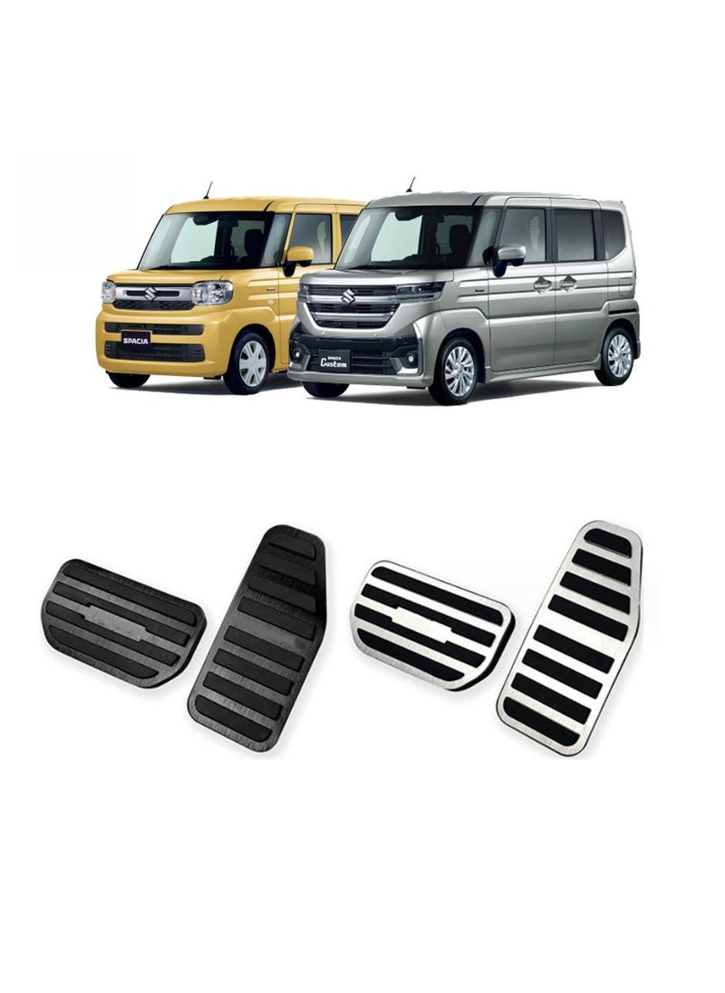 Arabest Applicable to Suzuki 23 Spacia MK54S MK94S modified accelerator pedal special anti-skid brake stickers Brushed silver
